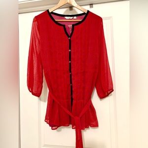 Liz Clairbone belted blouse, size 12